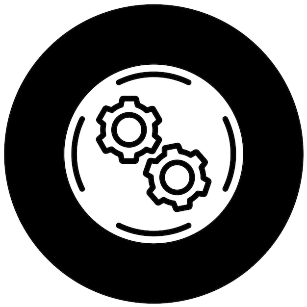 Diseño vectorial Estilo del icono de la rueda dentada