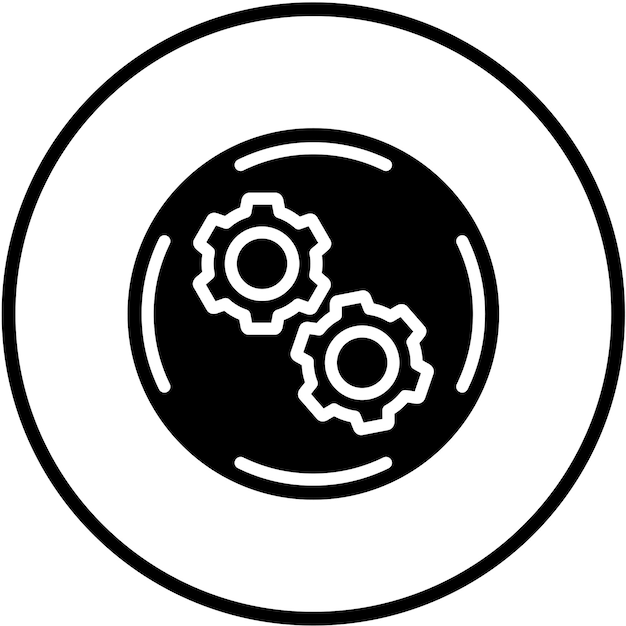 Diseño vectorial Estilo del icono de la rueda dentada