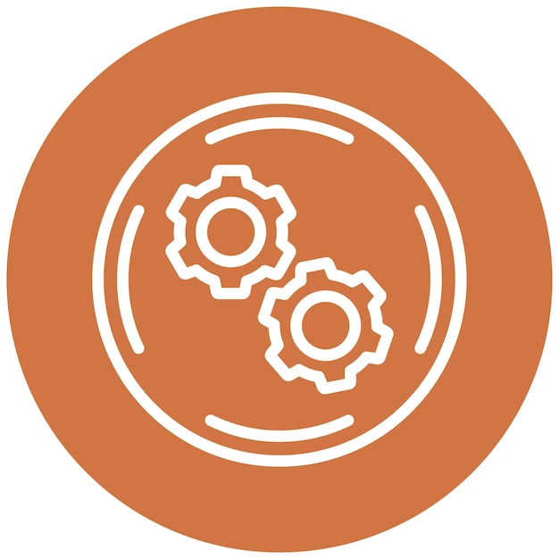 Diseño vectorial Estilo del icono de la rueda dentada