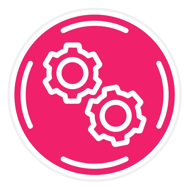 Diseño vectorial Estilo del icono de la rueda dentada