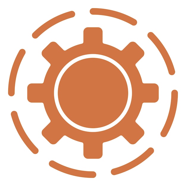 Diseño vectorial Estilo del icono de la rueda dentada