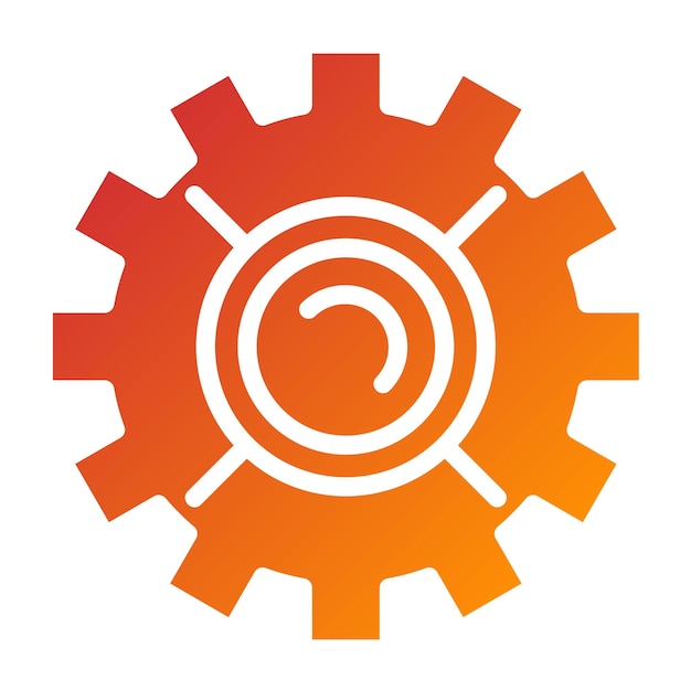 Diseño vectorial Estilo del icono de la rueda dentada