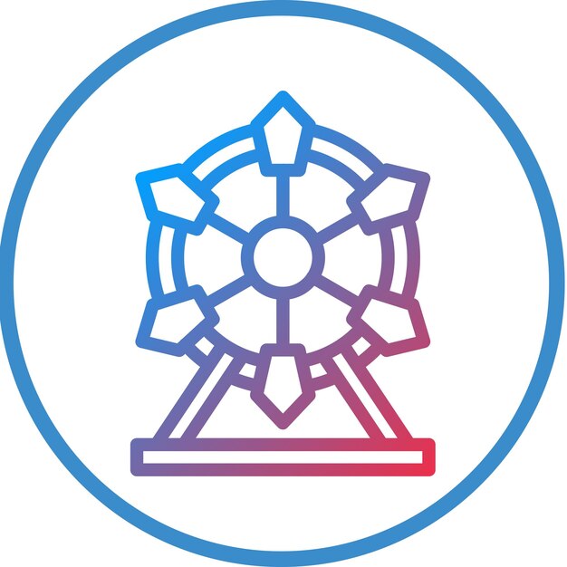 Diseño vectorial del estilo del icono de la rueda gigante