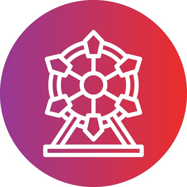 Diseño vectorial del estilo del icono de la rueda gigante