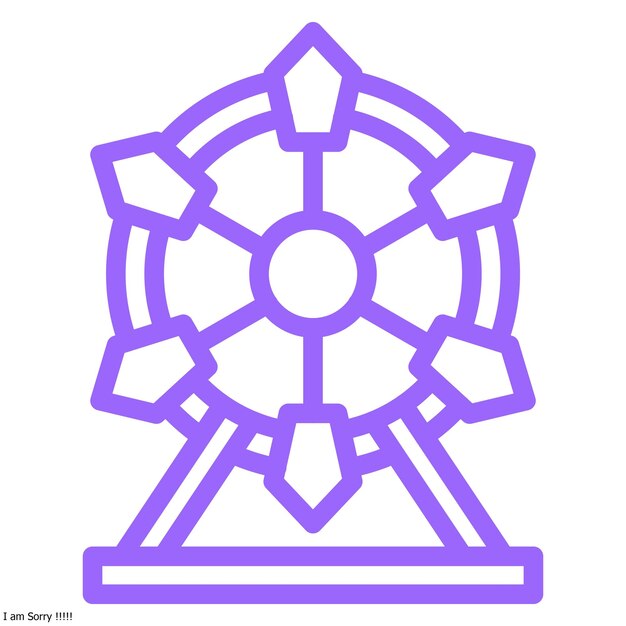 Diseño vectorial del estilo del icono de la rueda gigante