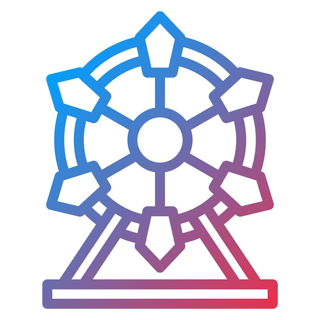 Diseño vectorial del estilo del icono de la rueda gigante