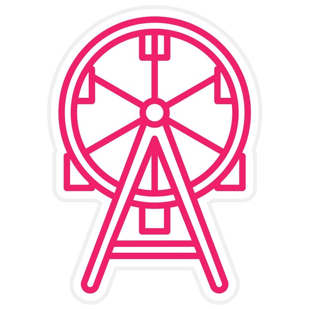 Diseño vectorial del estilo del icono de la rueda gigante