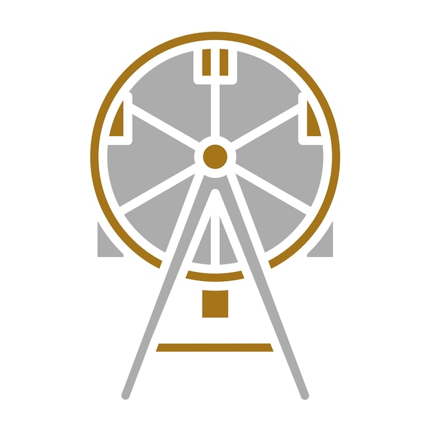 Diseño vectorial del estilo del icono de la rueda gigante