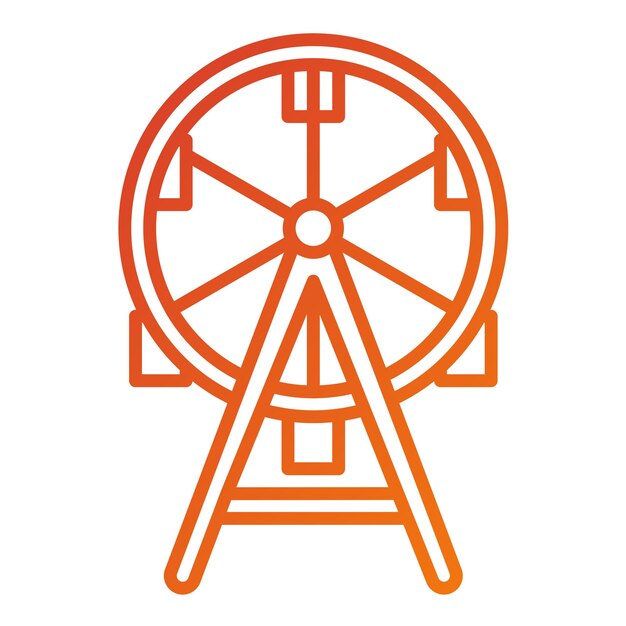 Diseño vectorial del estilo del icono de la rueda gigante