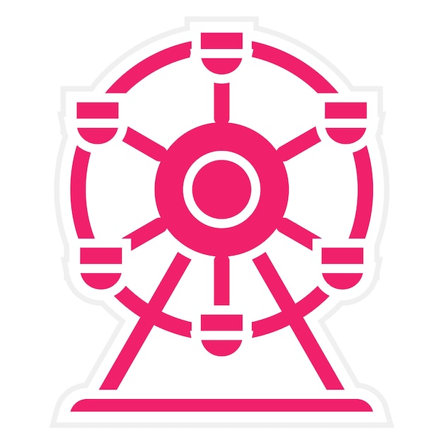 Diseño vectorial del estilo del icono de la rueda gigante