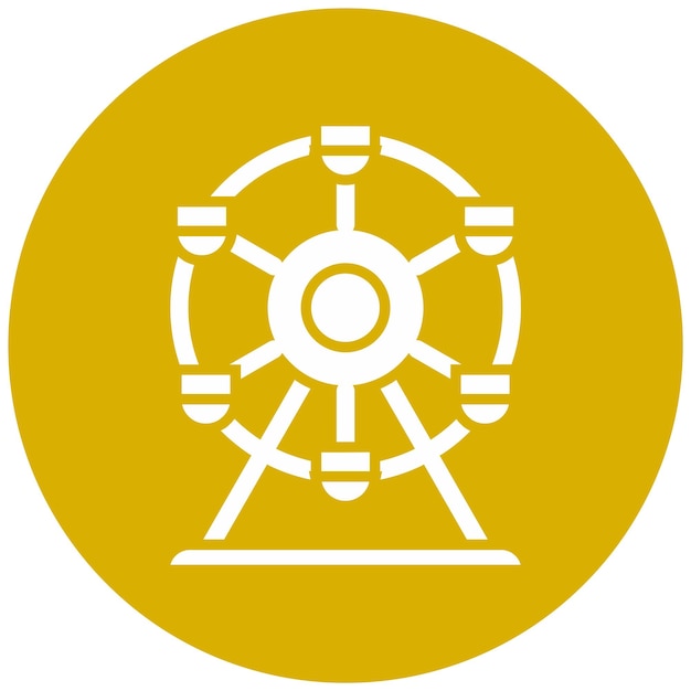 Diseño vectorial del estilo del icono de la rueda gigante
