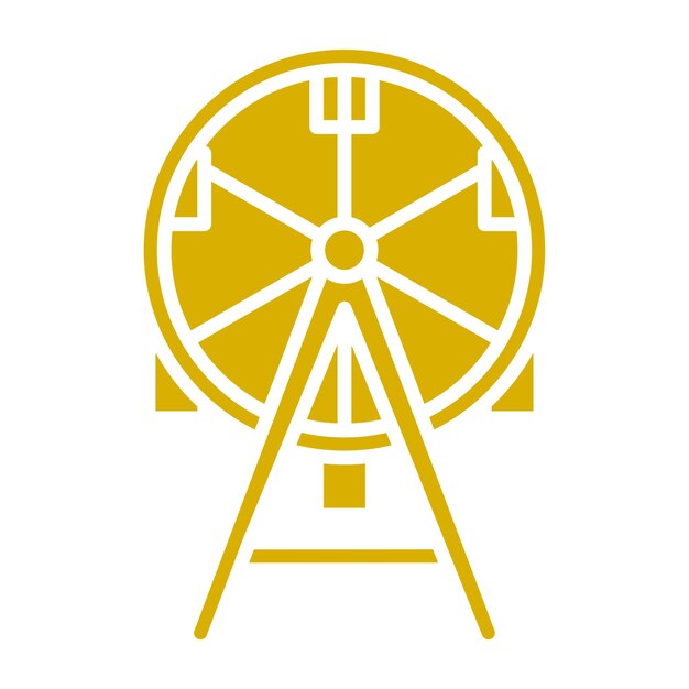 Diseño vectorial del estilo del icono de la rueda gigante
