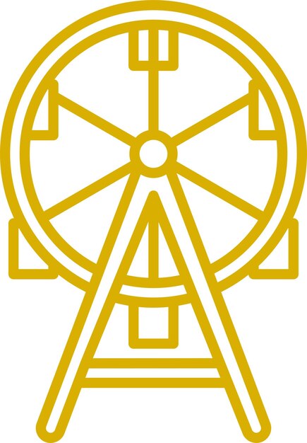 Diseño vectorial del estilo del icono de la rueda gigante