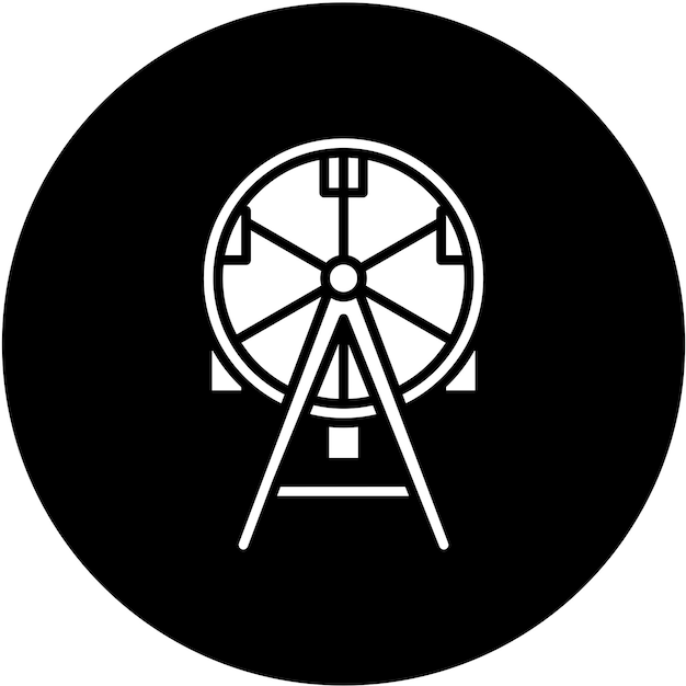 Diseño vectorial del estilo del icono de la rueda gigante