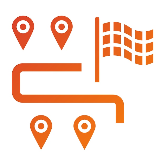 Diseño vectorial Estilo del icono de la ruta de la carrera