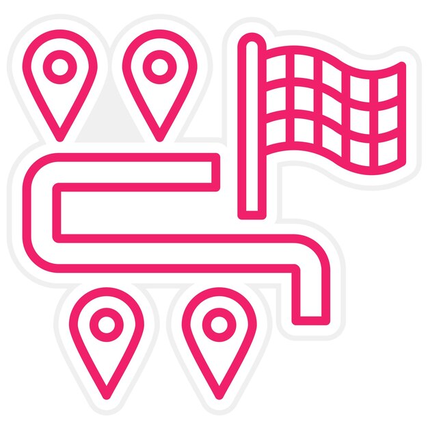 Diseño vectorial Estilo del icono de la ruta de la carrera