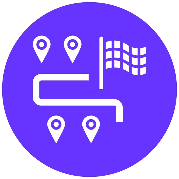 Diseño vectorial Estilo del icono de la ruta de la carrera
