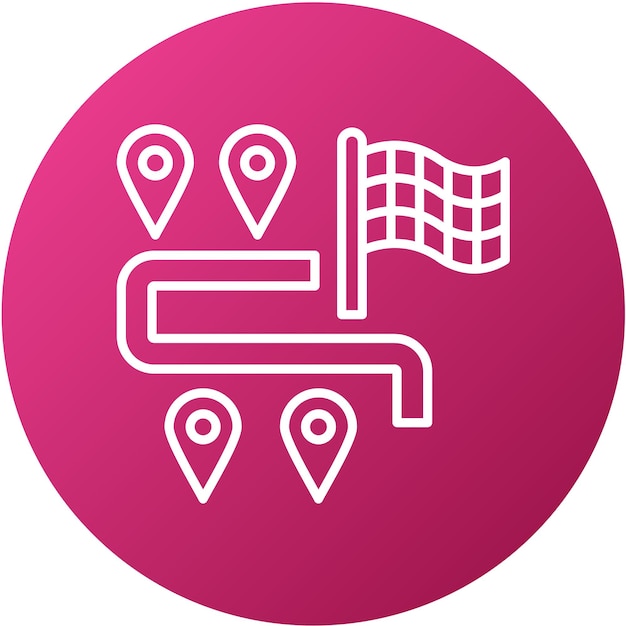 Diseño vectorial Estilo del icono de la ruta de la carrera