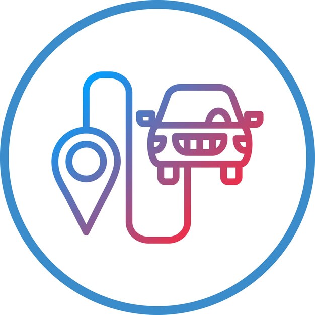 Diseño vectorial Estilo del icono de la ruta de conducción