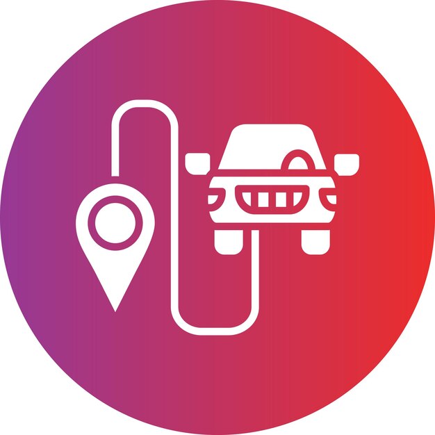 Diseño vectorial Estilo del icono de la ruta de conducción