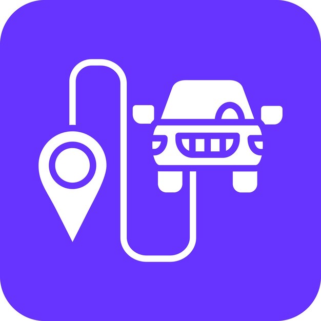 Diseño vectorial Estilo del icono de la ruta de conducción