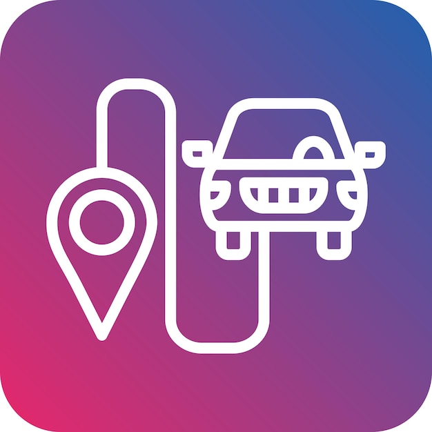Diseño vectorial Estilo del icono de la ruta de conducción