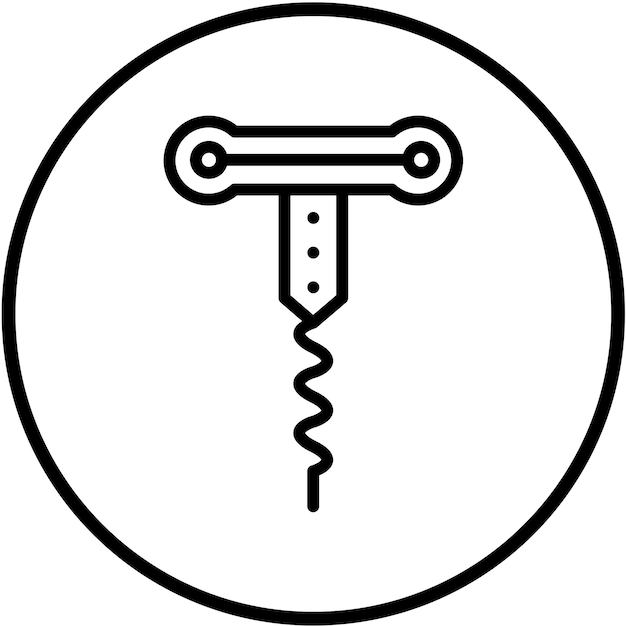 Vector diseño vectorial estilo del icono del sacacorchos