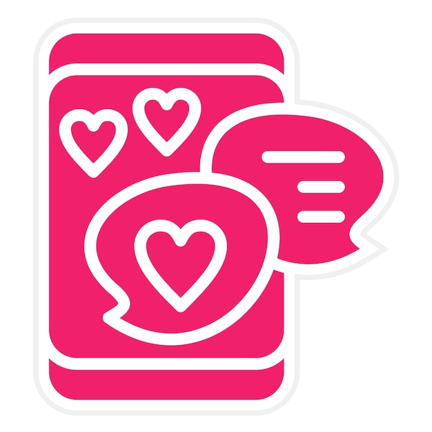Diseño vectorial del estilo del icono de la sala de chat de amor