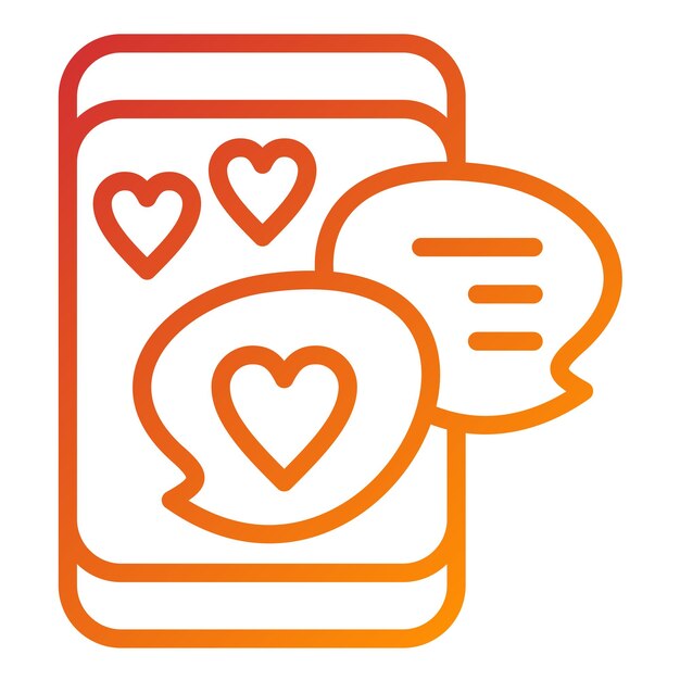 Diseño vectorial del estilo del icono de la sala de chat de amor