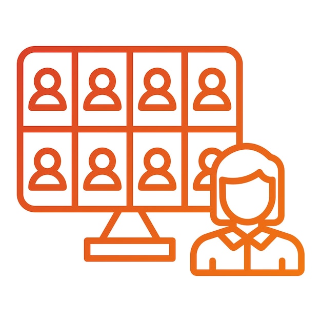 Diseño vectorial Estilo del icono de la sala de equipo virtual