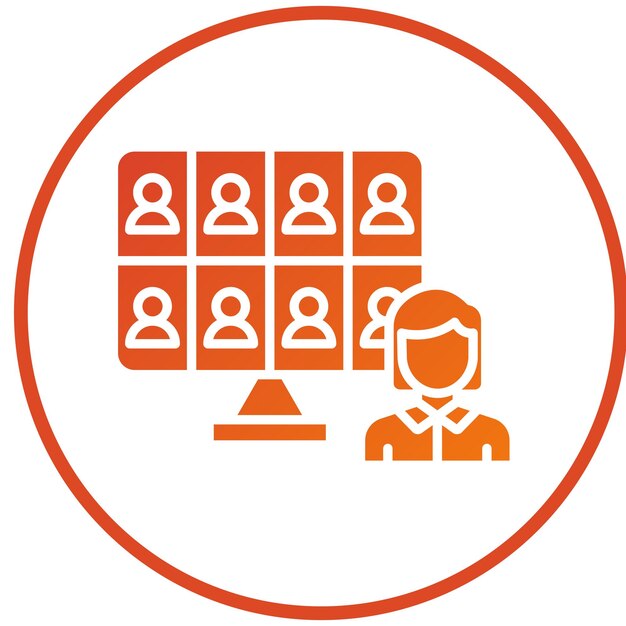 Diseño vectorial Estilo del icono de la sala de equipo virtual