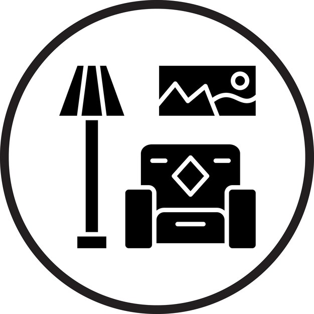 Diseño vectorial Estilo del icono de la sala de estar