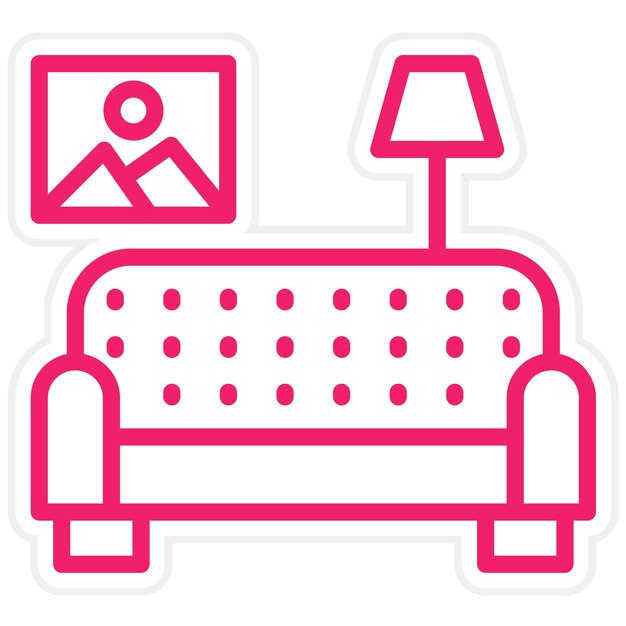 Diseño vectorial Estilo del icono de la sala de estar