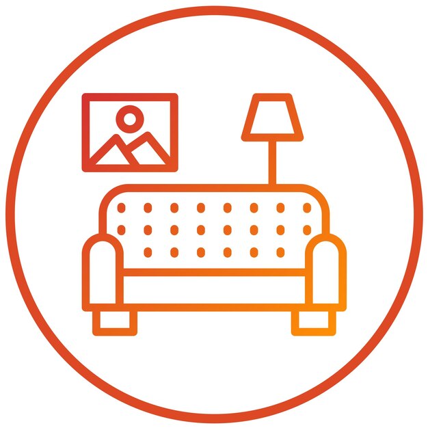 Diseño vectorial Estilo del icono de la sala de estar