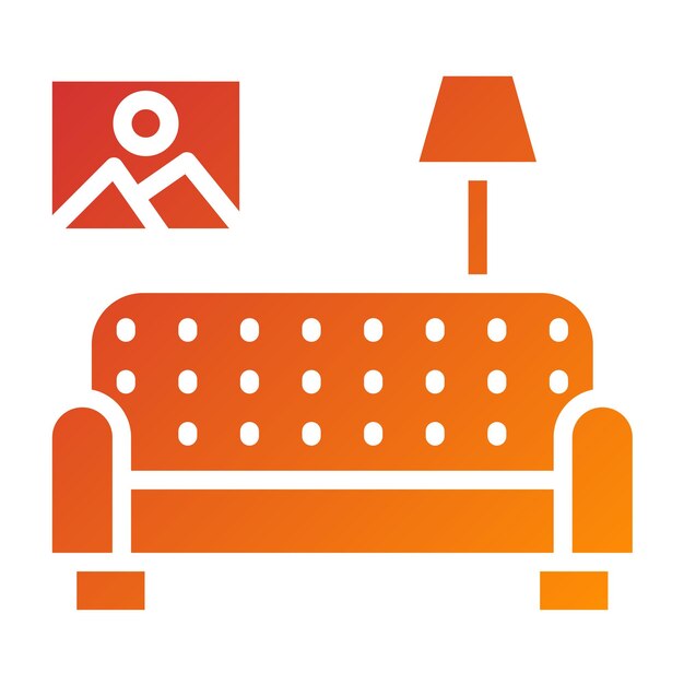 Diseño vectorial Estilo del icono de la sala de estar