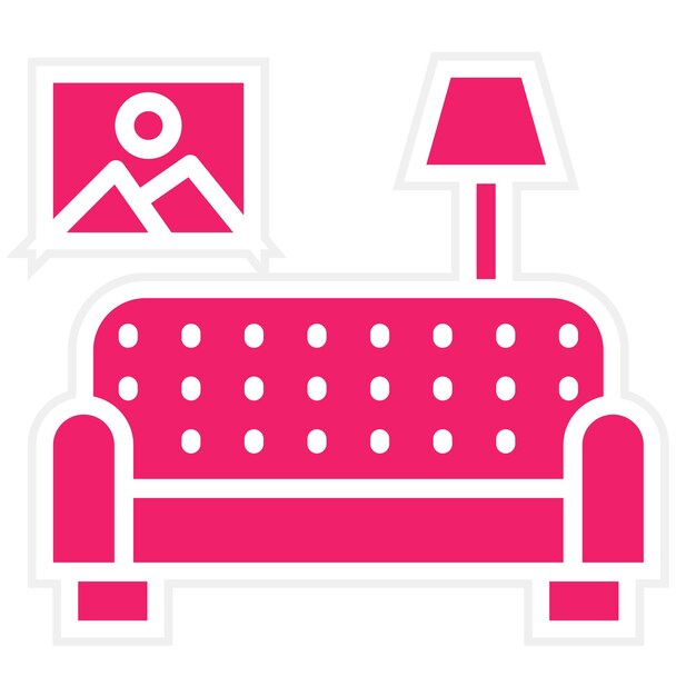 Diseño vectorial Estilo del icono de la sala de estar