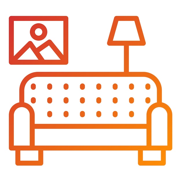 Diseño vectorial Estilo del icono de la sala de estar