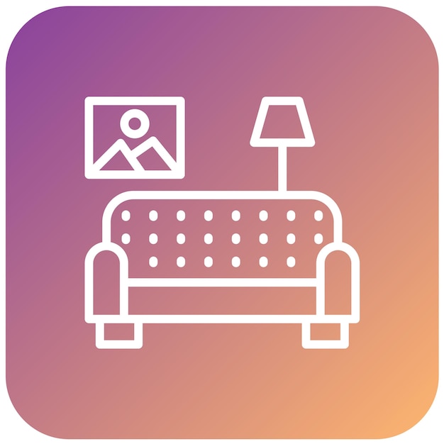 Diseño vectorial Estilo del icono de la sala de estar