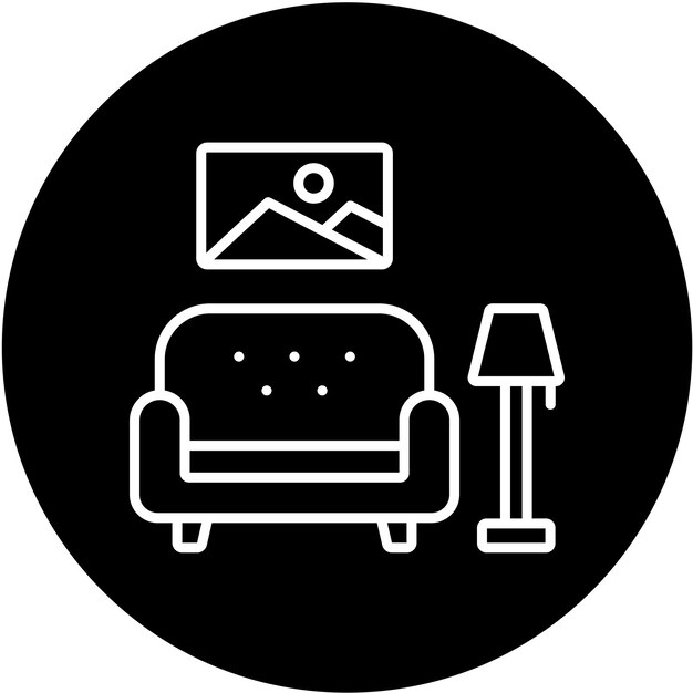 Diseño vectorial Estilo del icono de la sala de estar