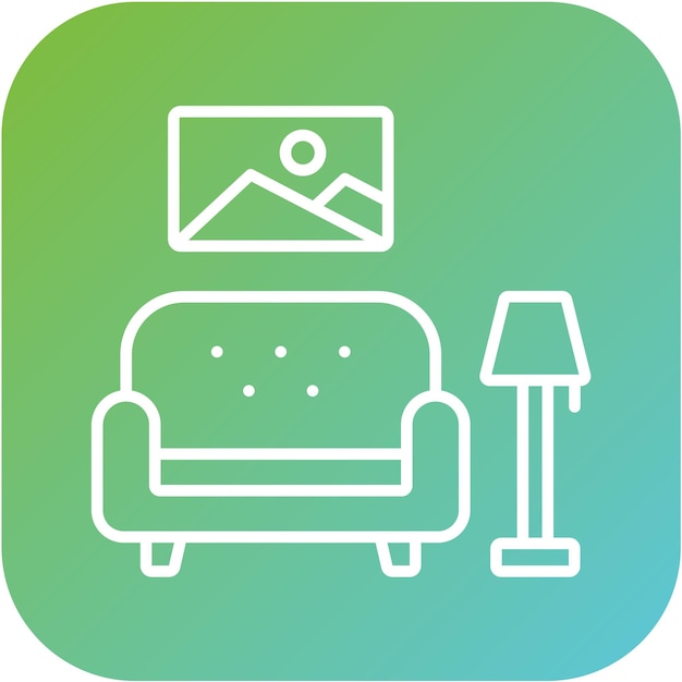Diseño vectorial Estilo del icono de la sala de estar