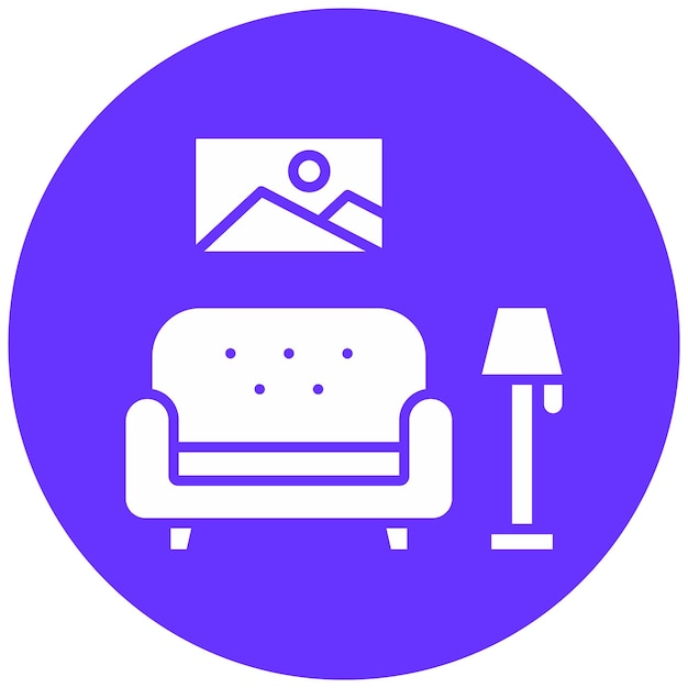 Diseño vectorial Estilo del icono de la sala de estar