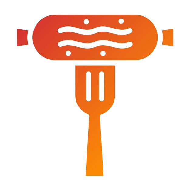 Diseño vectorial Estilo del icono de salchichas ardientes