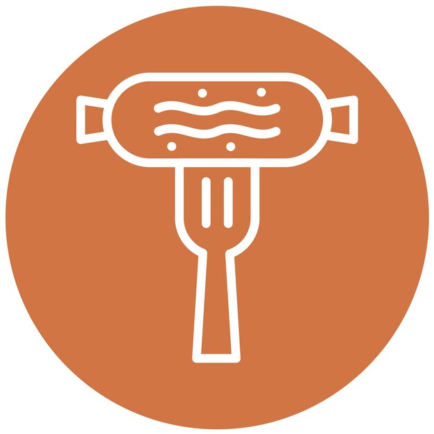 Diseño vectorial Estilo del icono de salchichas ardientes