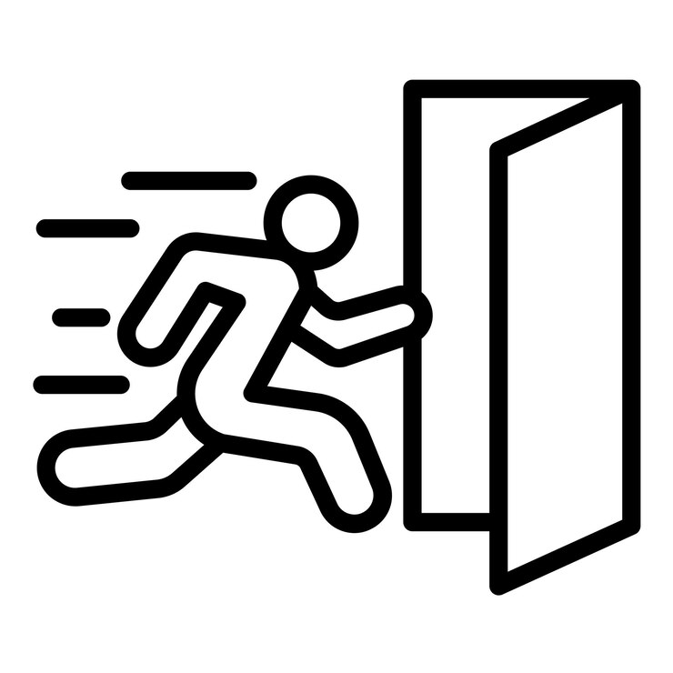 Vector diseño vectorial del estilo del icono de salida de incendio