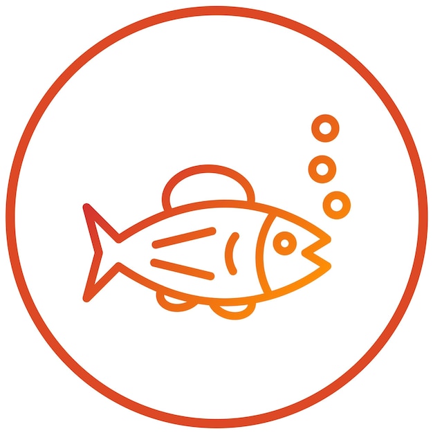 Diseño vectorial Estilo del icono del salmón