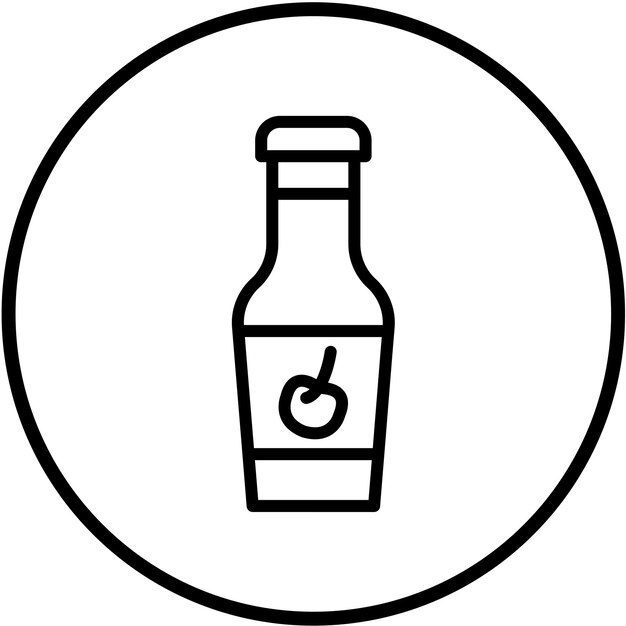 Diseño vectorial del estilo del icono de la salsa de frutas