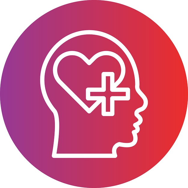 Diseño vectorial del estilo del icono de salud cerebral