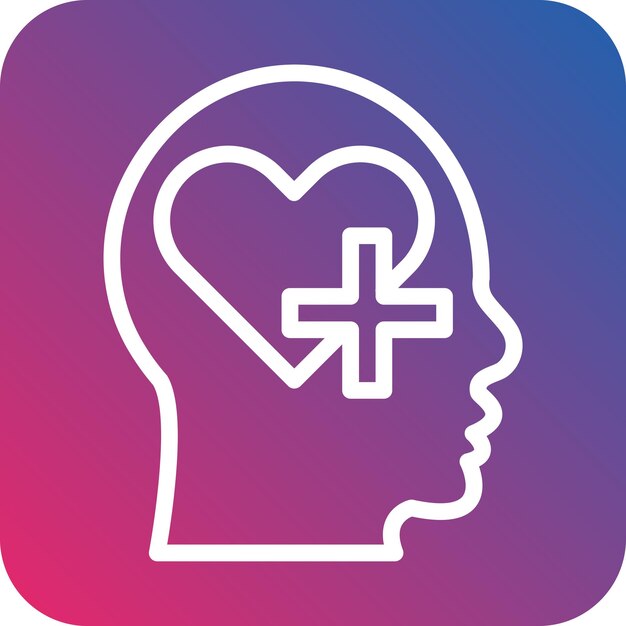 Diseño vectorial del estilo del icono de salud cerebral