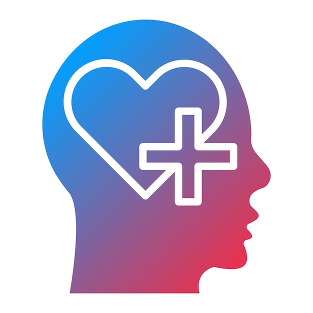 Diseño vectorial del estilo del icono de salud cerebral
