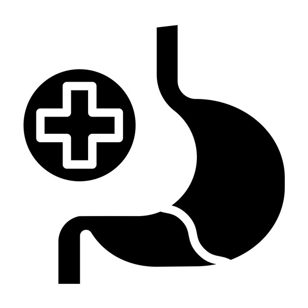 Diseño vectorial Estilo del icono de salud del estómago